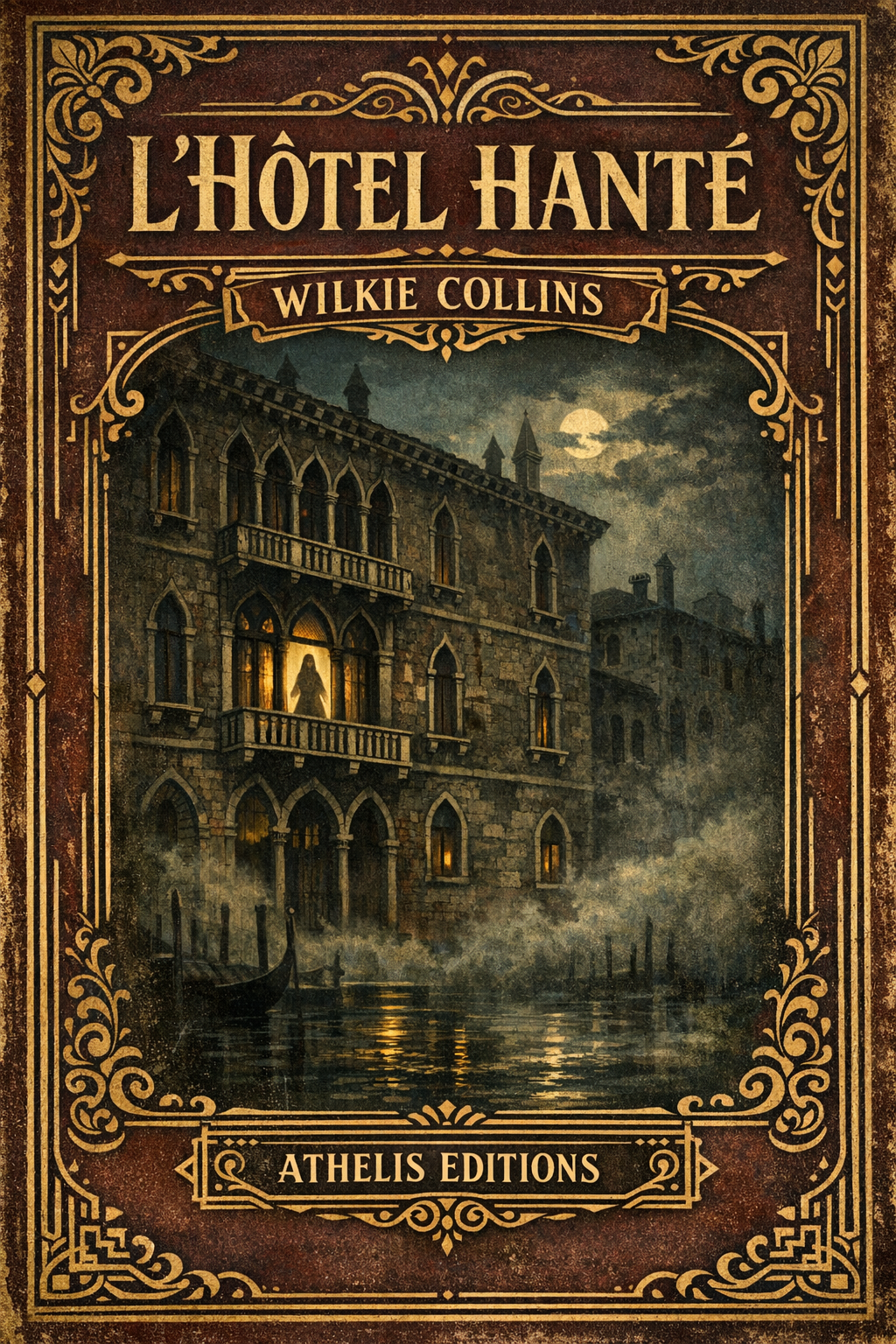 Couverture du livre L'hôtel hanté de Wilkie Collins - Roman fantastique - Athelis Editions