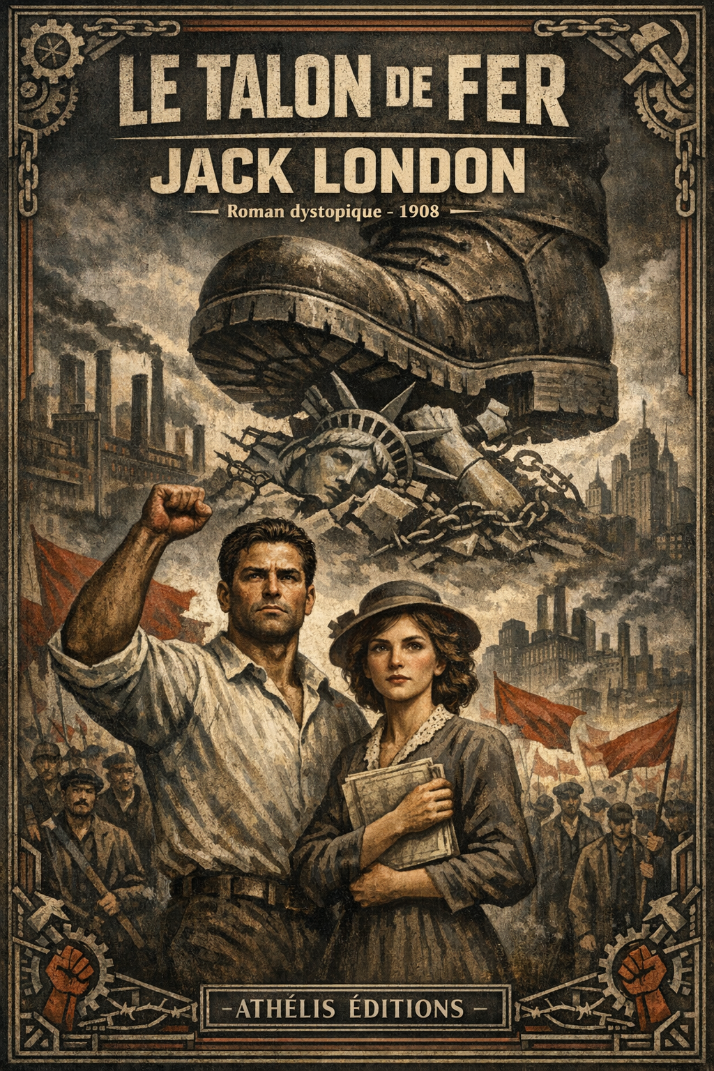 Couverture du livre Le talon de fer de Jack London - Roman dystopique - Athelis Editions